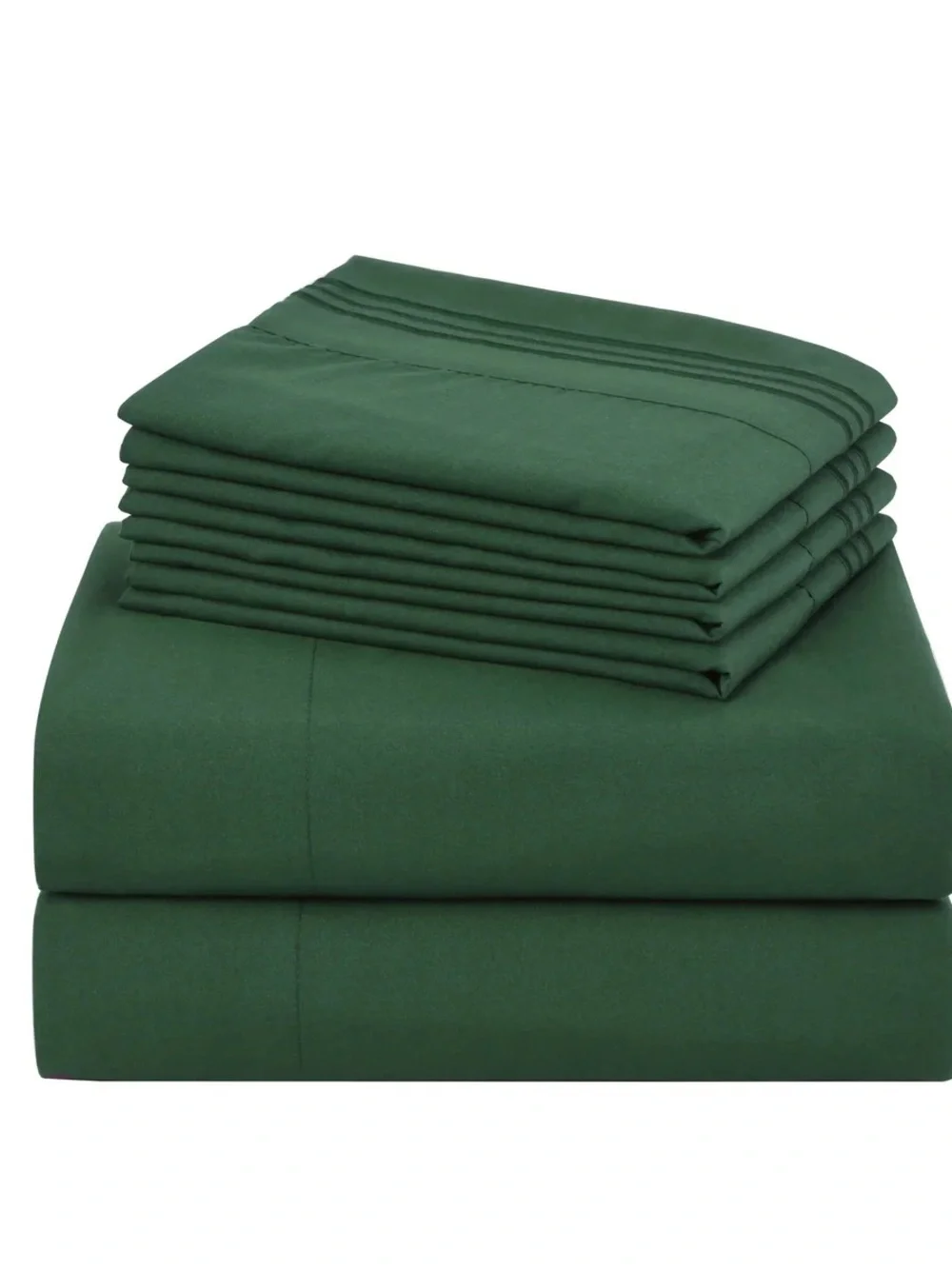 6 PIECE SOFT SOLID EMBROIDERED BED SHEET SET